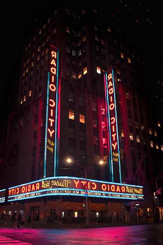 interior design Radio City signage indoors